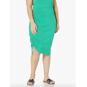 NWT The Drop Amanda Textured Side Ruched Midi Skirt Knit Sweater 2X Jade Green